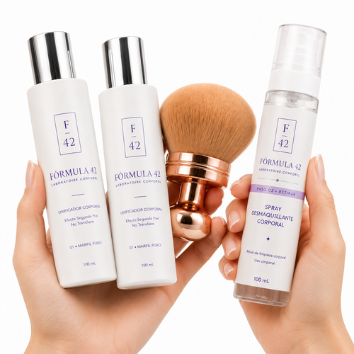 DÚO PREMIUM F42 (2 Fórmula 42 + Brocha dorada + Spray Desmaquillante)